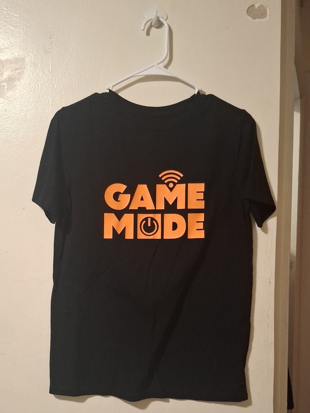 Cat & Jack Black T-Shirt with Orange "GAME MODE" Graphic